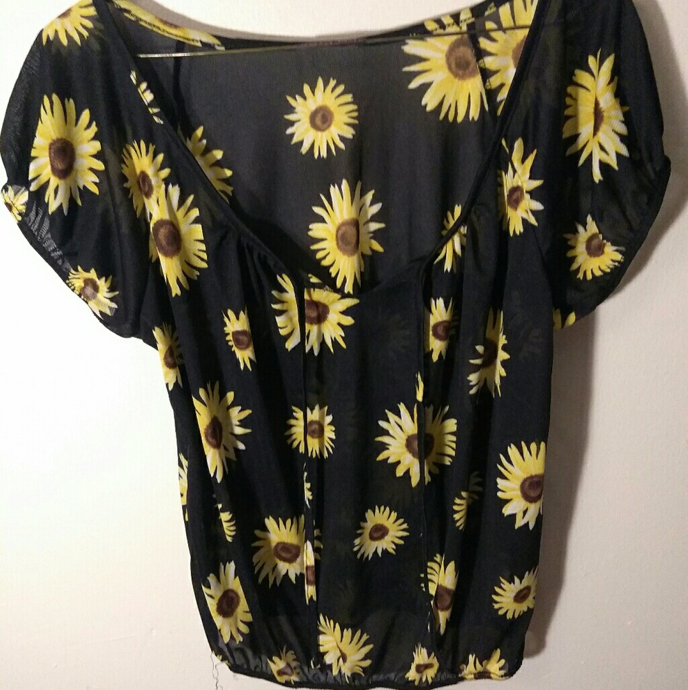 Sheer flower print blouse